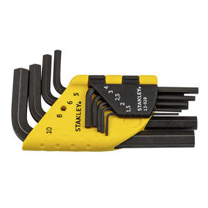 Juego de llaves hexagonales Stanley de 1.5 a 10 mm, métricas, de grado industrial, de acero al cromo vanadio con acabado de óxido negro - Product Image 1