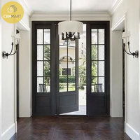 CBMMart Nouveau design isolation phonique verre trempé bois aluminium porte pour maison porte d'entrée extérieure villas bâtiment