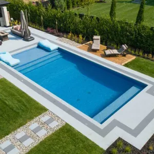 High Quality Family Swimming Pool Waterfall Outdoor Fiberglass Biz Size Large Luxury Inground Swimming Pool For Adults