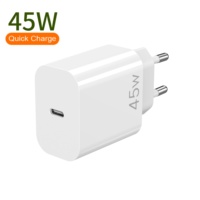 AVS 45w Gan Fast Speed EU Pin C Type Port Chargeur pour Iphone 16 Noir Blanc PC 85% EN 50075