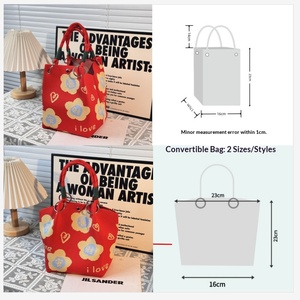 Sacs fourre-tout portables en polyester tricoté avec fermoir magnétique, style japonais et coréen, personnalisés et soigneusement sélectionnés, pour le travail - Product Image 3