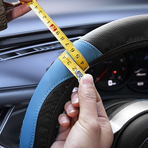 Carbon Fiber Steering Wheel Cover 38cm Universal Non Slip All Season For Car - Product Image 3