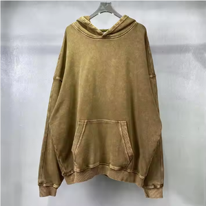 เสื้อมีฮู้ดฟอกสีแนววินเทจสำหรับผู้ชายเสื้อผ้าแนวสตรีทโอเวอร์ไซส์ผ้าคอตตอน100% ไซส์ใหญ่พิเศษเสื้อฮู้ดพืชล้างเปล่าสำหรับผู้ชายสินค้าดรอปชิป - Product Image 5