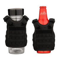 Chaleco de cerveza personalizado al por mayor, soporte táctico, chaqueta, decoración de botellas, Mini enfriador de bebidas Molle ajustable para latas