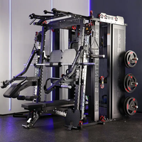 CZ Nouvelle Génération Iron Smith Machine Ensemble Combiné Multifonctionnel pour la Maison avec Pile de Poids de 90 kg, pour Squat, Bench Press et Gantry Style Bird