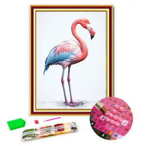 5D DIY elmas boyama tam matkap ev dekor hayvan elmas nakış boyama Flamingo boyama fabrika doğrudan satış tedarikçisi