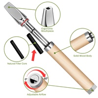 Bâtonnet d'inhalation portable en bois naturel et acier pour aromathérapie, soulagement de l'anxiété et du stress, avec noyaux d'huiles essentielles