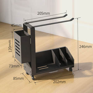 ชั้นวางของในห้องน้ำ ห้องครัว ชั้นวางอเนกประสงค์ สำหรับเก็บมีด ช้อน สบู่ แปรง ฟองน้ำ พร้อมถาดรองน้ำ - Product Image 2