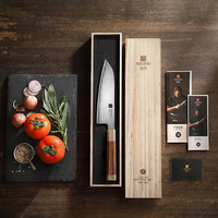 XINZUO Santoku-mes van hoogwaardig Japans ZDP189 composietstaal, scherpe keukenmessen met handvat van woestijn-ijzerhout
