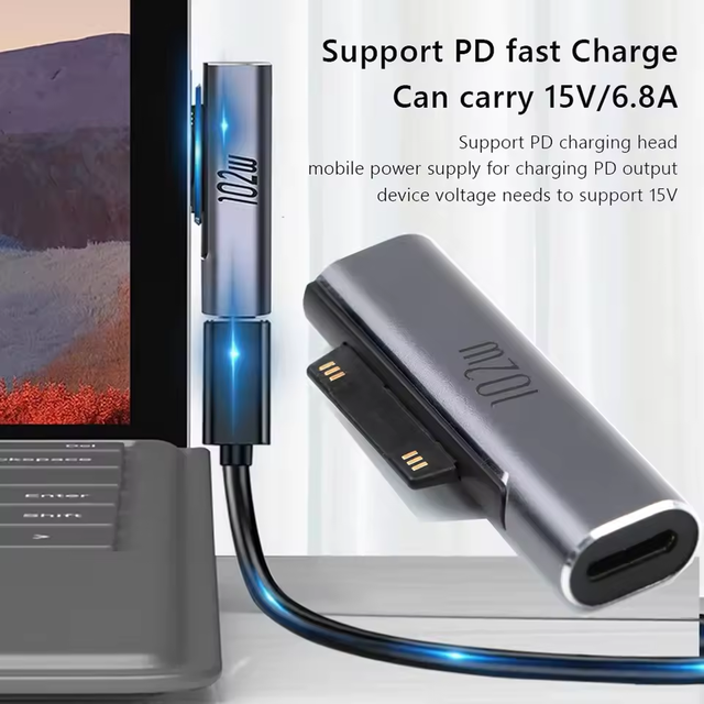 102W PD Fast Charging Adapters Type C Power Supply Charger Connecting for Microsoft Surface Pro X 8 7 6 5 Go Book Converter Plug