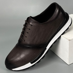Chaussures habillées et de bureau pour hommes en cuir véritable style anglais, lacées, peintes à la main, couleur bonbon, légères, antidérapantes, confortables - Product Image 4