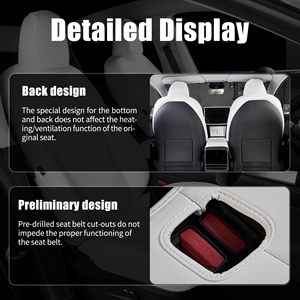 Ensemble complet n'affecte pas les housses de siège de voiture en cuir Nappa <span class=keywords><strong>blanc</strong></span> Airbag pour Tesla modèle Y rafraîchi Facelift Juniper 2025 2026 - Product Image 6
