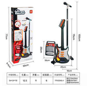Guitarra Musical Eléctrica <span class=keywords><strong>de</strong></span> <span class=keywords><strong>Juguete</strong></span> para Niños con 6 Canciones <span class=keywords><strong>de</strong></span> Demostración, Micrófono y Entrada AUX - Instrumento Musical Educativo para Niños - Product Image 2