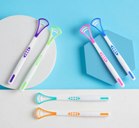 Raspador de Lengua Personalizado para el Mal Aliento, Limpiador de Lengua de Plástico para Uso Doméstico con Logotipo Láser, Material de Cobre