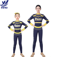 Tenue de performance de cheerleading personnalisée pour adulte, robe en spandex haute élasticité, séchage rapide, imprimée par transfert thermique, vente en gros