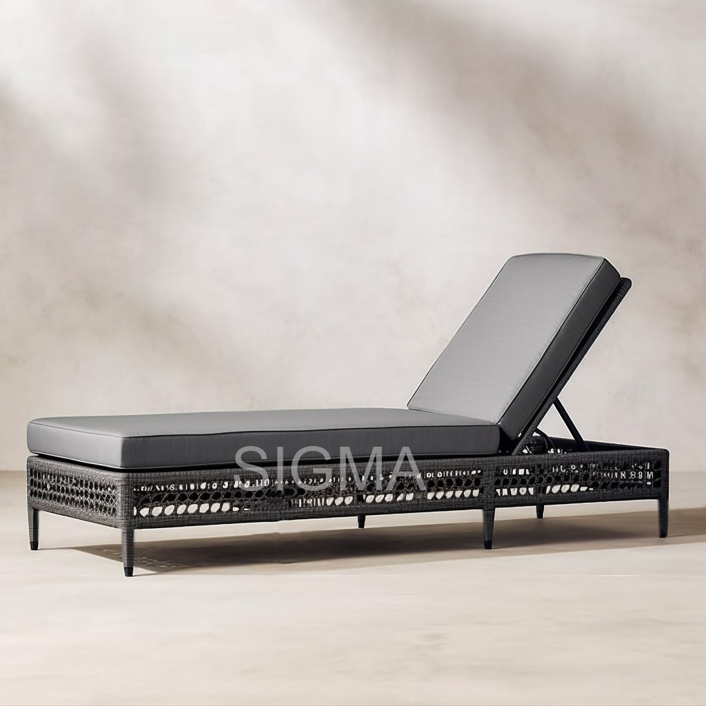 Wholesale Aluminum Beach Lounge Chair Outdoor Chaise Lounge With Cushion Garden Daybed