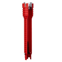 Clé à flûte multifonctionnelle 8-en-1 en alliage chromé de qualité supérieure, garantie 3 ans, pour bricolage et OEM, noire et rouge, pour éviers multi-usages