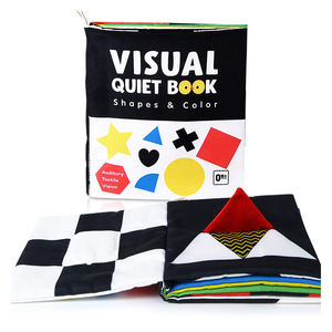 Libro educativo temprano arrugado en blanco y negro <span class=keywords><strong>de</strong></span> alto contraste para niños pequeños, juguetes <span class=keywords><strong>sensoriales</strong></span> para recién nacidos, libro <span class=keywords><strong>de</strong></span> tela para bebés - Product Image 1