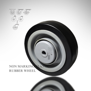SQ Castor 100/125/160/200mm PA Lenk rollen Schwarz Elastischer Gummi Verschleiß festes und rutsch festes Lenkrad - Product Image 6
