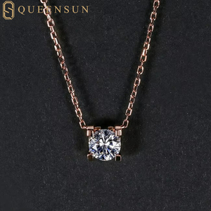 Queensun VS1 de IGI 18K 1CT 1.5ct 2ct của phụ nữ Vòng cổ phòng thí nghiệm phát triển kim cương mặt dây chuyền vòng cổ đầu bò phong cách vòng cổ - Product Image 3