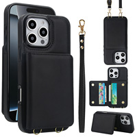Étui portefeuille anti-RFID en cuir PU pour iPhone 18 17 16 15 14 Pro Max Samsung S26 Ultra avec rabat