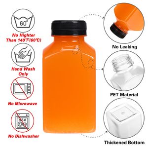 Bottiglie di Plastica da 300ml per Succhi con Tappi, Bottiglie d'<span class=keywords><strong>Acqua</strong></span> Riutilizzabili, <span class=keywords><strong>Contenitori</strong></span> Monouso per Bevande, Confezione Convenienza per Succhi e Frullati 10oz - Product Image 3