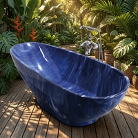 Vente flash : Baignoire ovale en acrylique bleu pour adultes, fabriquée en Chine, baignoires autoportantes