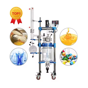 Customized Double Layer Lined Glass Reactor Stainless Steel Chassis 10-200L Capacity Includes Pressure Vessel Pump - Product Image 4