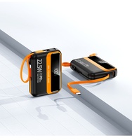Nouvelle batterie externe à charge ultra-rapide 22,5 W avec câble intégré, grande capacité 10000 mAh, sortie multi-ports USB, portable
