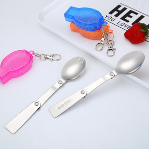 <span class=keywords><strong>Set</strong></span> di servizi di campeggio per Picnic di viaggio all'ingrosso 304 acciaio inossidabile pieghevole posate pieghevole forchetta a cucchiaio - Product Image 2