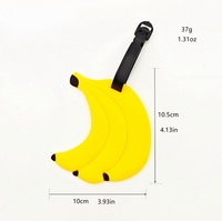 Étiquette de bagage en PVC souple motif banane pour voyages d'affaires, bagages d'avion, pendentif couple, à suspendre, Nouvel An, Fête des Mères