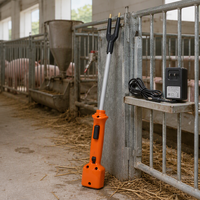 MARS Électrochoc électrique rechargeable 220 V pour bétail, porcs et moutons, bâton de conduite à long manche, outil d'élevage