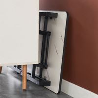 Table pliante rectangulaire portable pour l'intérieur et l'extérieur, longue table à manger blanche pliable pour salle à manger