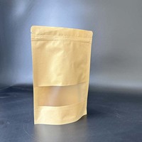 Sacs en papier kraft brun écologiques avec fermeture éclair en PE, qualité alimentaire, pour l'emballage alimentaire, MOQ 100 pièces