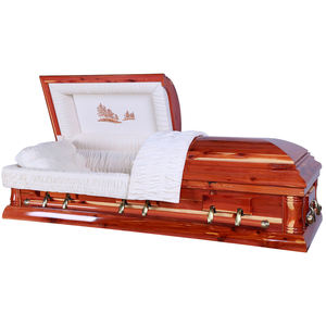 Fournitures funéraires Cercueil humain Surface originale naturelle Bois de pin massif Crémation Cercueil en bois Adulte Eco Cercueil - Product Image 2