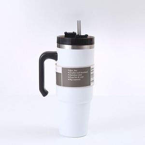 Gobelet de voyage isotherme à double paroi en acier inoxydable 304, 30 oz, avec poignée et paille, pour voiture - Product Image 4