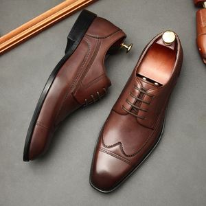 Chaussures Oxford carrées de luxe faites à la main en cuir de vachette respirant, légères, antidérapantes et anti-odeurs pour affaires, bureau et mariage - Product Image 5