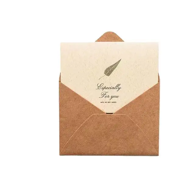 Eco Retro Wenskaart Kerst Thanksgiving Wensen Berichtkaart Envelop Set Vriendelijk Kraftpapier Moederdag Zakelijk Gratis