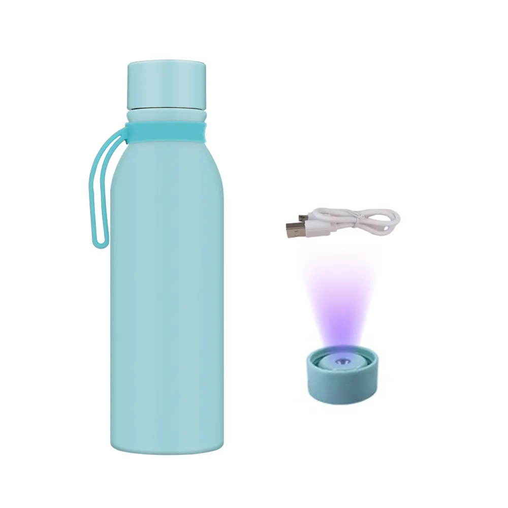 Wholesale 600ml Thermos cup uv light self cleaning water bottle 304 stainless steel insulated flask smart sport cup