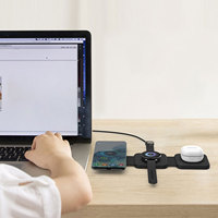Station de charge sans fil pliable 3 en 1, chargeur sans fil rapide pour Samsung, pour Airpods, pour IWatch