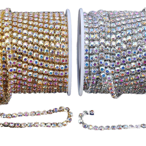 Sss4 SS6 SS8 SS10 SS12 SS16 SS24 SS28 SS38 bianco forma rotonda con strass catenina cucito-on <span class=keywords><strong>per</strong></span> il <span class=keywords><strong>vestito</strong></span> - Product Image 5
