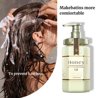 Kit de Traitement Capillaire à la Kératine pour Cheveux Abîmés – Shampoing Hydratant et Après-Shampoing Sans Sulfate au Miel