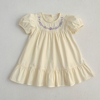 Robe pour petite fille, broderie florale, manches bouffantes, volants, été, enfants, robe de fête mignonne, robe de princesse, vêtements de mode pour enfants