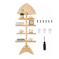Étagère murale en bois en forme de poisson, décoration murale nautique, thème plage et océan, décoration de chambre pour la maison