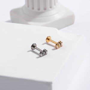 <strong>High</strong> <strong>Quality</strong> G23 Titanium F136 Geometric Zircon Moon Cartilage Earrings Piercing <strong>Jewelry</strong>
