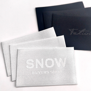 Boyut giyim ile özel giysi boyun etiketleri yüksek yoğunluklu siyah uç kat boyutu etiket etiketleri elbise dikili giysi için dokuma etiket - Product Image 1