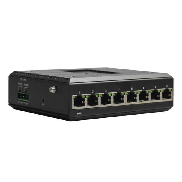 Customized Din Rail 8 Port  Fe Unmanaged Ethernet Switch POE Industrial Network Switch