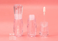 Tube à lèvres transparent en forme de losange de 2,5 ml, tube à lèvres DIY, tube à gloss
