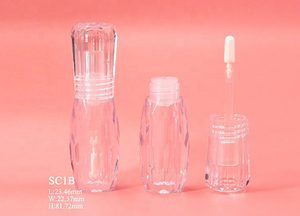 Tube à lèvres transparent en forme de losange de 2,5 ml, tube à lèvres DIY, tube à gloss - Product Image 6