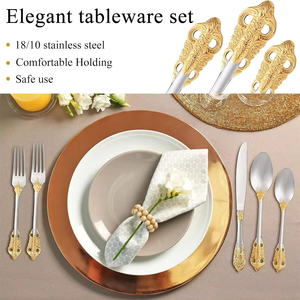 Bộ dao dĩa thìa bằng thép không gỉ cao cấp, bộ dao dĩa ăn steak, bộ đồ ăn kiểu cổ điển hoàng gia - Product Image 2